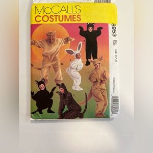 McCall’s Costumes Pattern #M8953 Size CE (3,4,5) Adults’ & Kids’ Animal Costumes